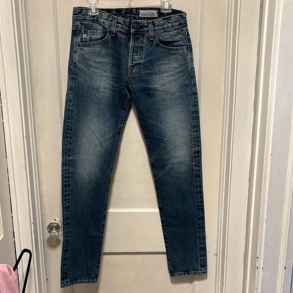 AG Adriano Goldschmied The Tellis Aged Denim Blue Jeans  32 x 33